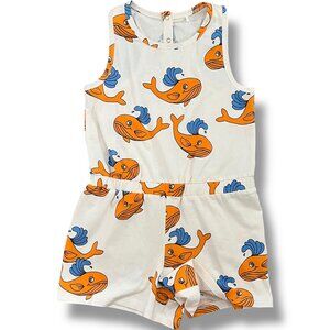 New Mini Rodini Whale Playsuit Romper Size 5-7 Years